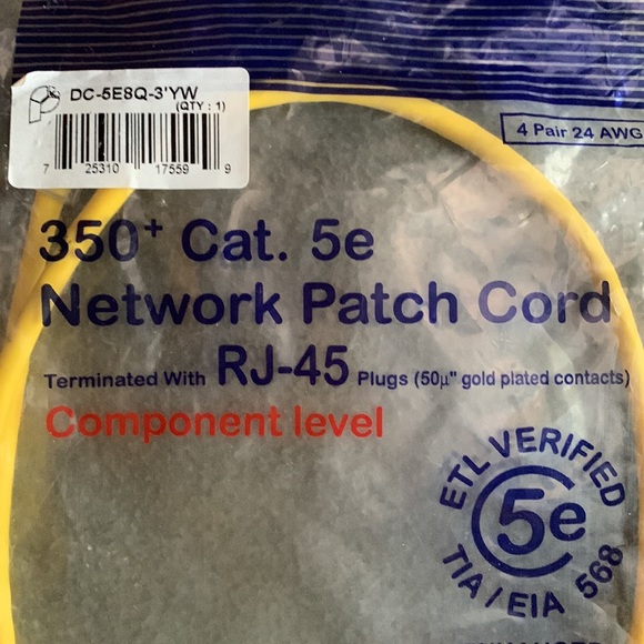 **HOST PICK** NIP 350+ 5e network patch cord. RJ-45. Component level. - Picture 2 of 3